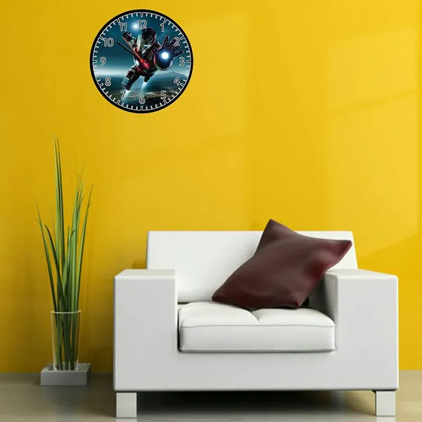 Multicolour_Ironman_Round_Mdf_Wooden_Wall_Clock_Without_Glass_(Multicolour,_28_X_28_X_1.5_Cm)