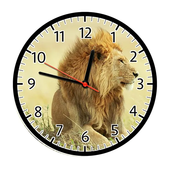 Multicolour_Lion_Round_Mdf_Wooden_Wall_Clock_Without_Glass_(28_Cm_X_28_Cm_X_1.5_Cm)