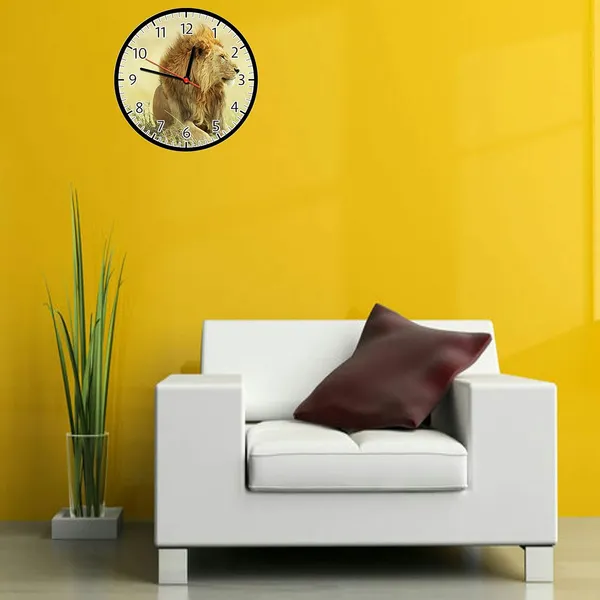 Multicolour_Lion_Round_Mdf_Wooden_Wall_Clock_Without_Glass_(28_Cm_X_28_Cm_X_1.5_Cm)