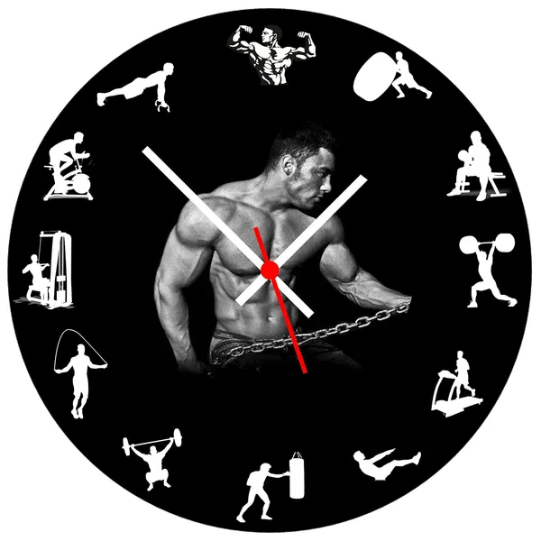Multicolour_Gym01_Round_Mdf_Wooden_Wall_Clock_Without_Glass_(28_Cm_X_28_Cm_X_1.5_Cm)