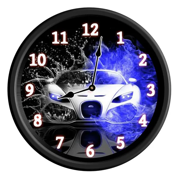 Multicolour_Car_Lover_Abs_Plastic_Wall_Clock_With_Glass(Mirror)_In_Front_For_Home/Office_Etc.