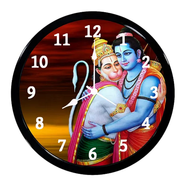 Multicolour_Shri_Ram_And_Hanuman_Abs_Plastic_Wall_Clock_With_Glass_In_Front_28_X_28_X_6_Cm