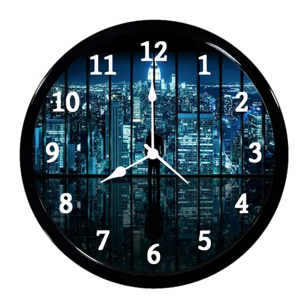 Multicolour_Window_Night_Abs_Plastic_Wall_Clock_With_Glass_In_Front_28_X_28_X_6Cm