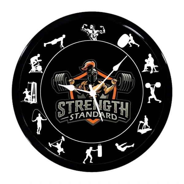 Multicolour_Plastic_Gym_Looking_Abs_Plastic_Wall_Clock_With_Glass_In_Front,_28_X_6_X_28_Cm,_Multicolour
