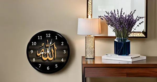 Multicolour_Allah_God_In_Islam_Plastic_Wall_Clock_With_Glass_In_Front_28_X28_X_6_Cm