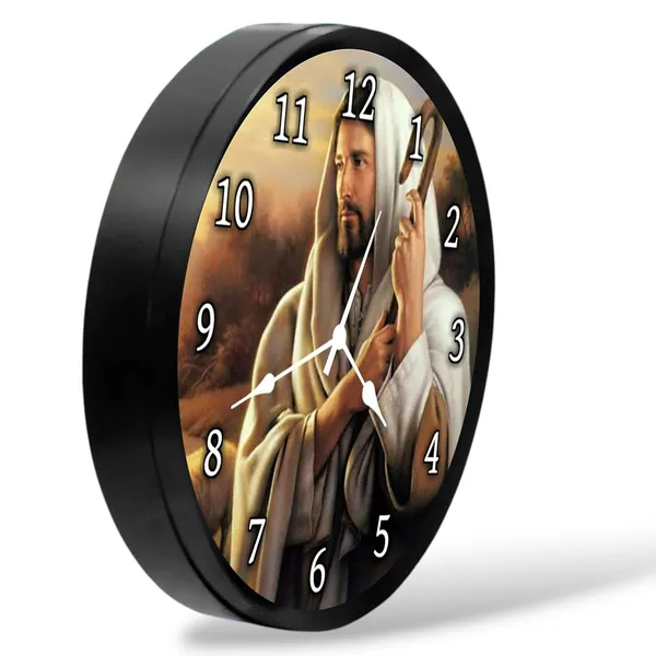 Multicolour_Jesus_01_Abs_Plastic_Wall_Clock_With_Glass_In_Front,_28_X_6_X_28_Cm,_Multicolour