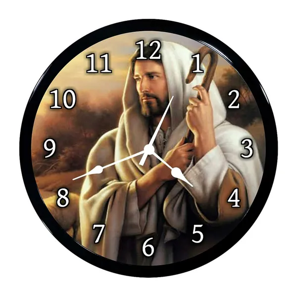 Multicolour_Jesus_01_Abs_Plastic_Wall_Clock_With_Glass_In_Front,_28_X_6_X_28_Cm,_Multicolour