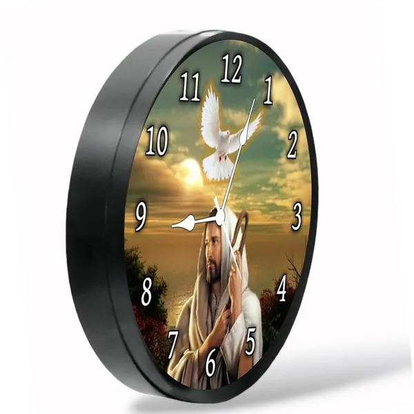 Multicolour_Jesus_Flag_Abs_Plastic_Wall_Clock_With_Glass_In_28_X_28_X_6_Cmfront02