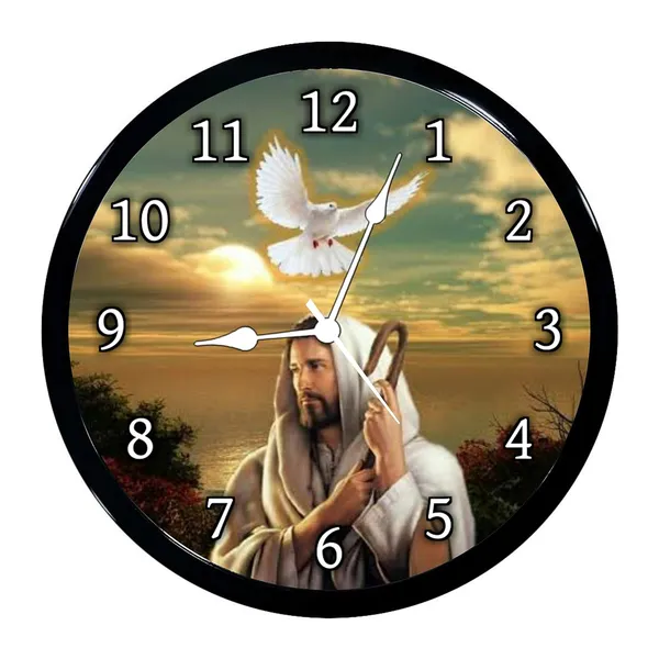 Multicolour_Jesus_Flag_Abs_Plastic_Wall_Clock_With_Glass_In_28_X_28_X_6_Cmfront02