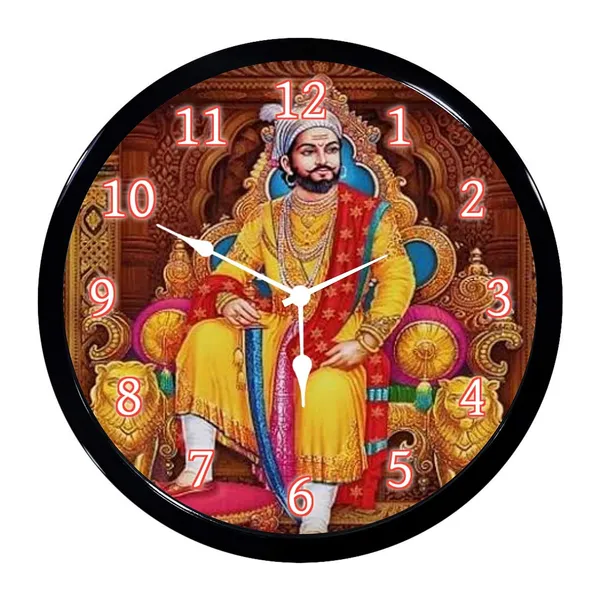 Multicolour_Chhatrapati_Shivaji_Maharaj_Abs_Plastic_Wall_Clock_With_Glass_In_Front_28_X_28_X_6_Cm