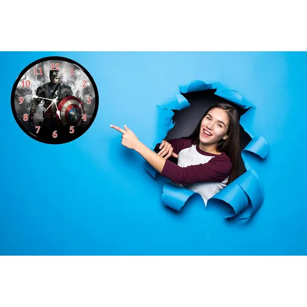 Multicolour_Captain_America_2_Abs_Plastic_Wall_Clock_With_Glass_In_Front