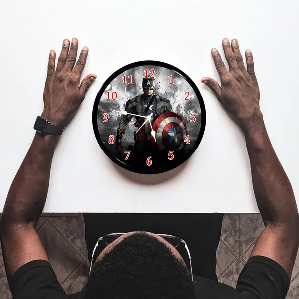 Multicolour_Captain_America_2_Abs_Plastic_Wall_Clock_With_Glass_In_Front