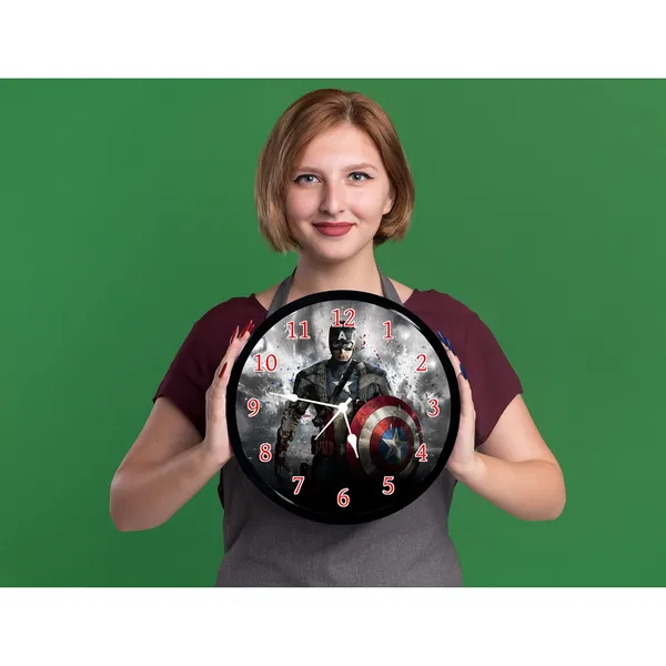 Multicolour_Captain_America_2_Abs_Plastic_Wall_Clock_With_Glass_In_Front