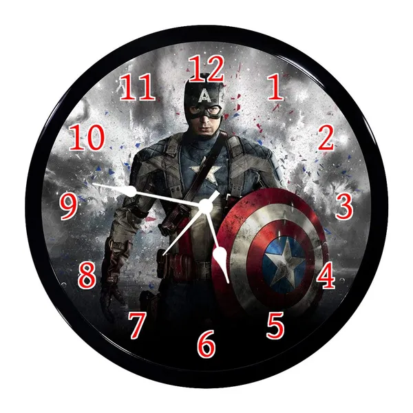 Multicolour_Captain_America_2_Abs_Plastic_Wall_Clock_With_Glass_In_Front