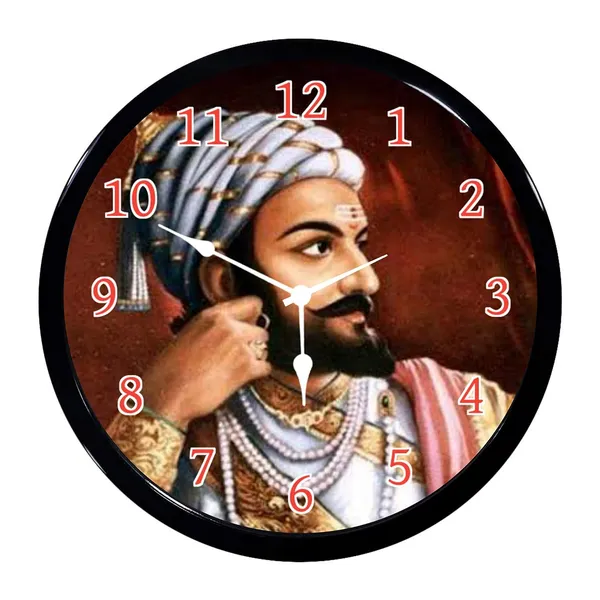 Multicolour_Chhatrapati_Shivaji_Maharaj_New_Abs_Plastic_Wall_Clock_With_Glass_In_Front_28_X_28_X_6_Cm