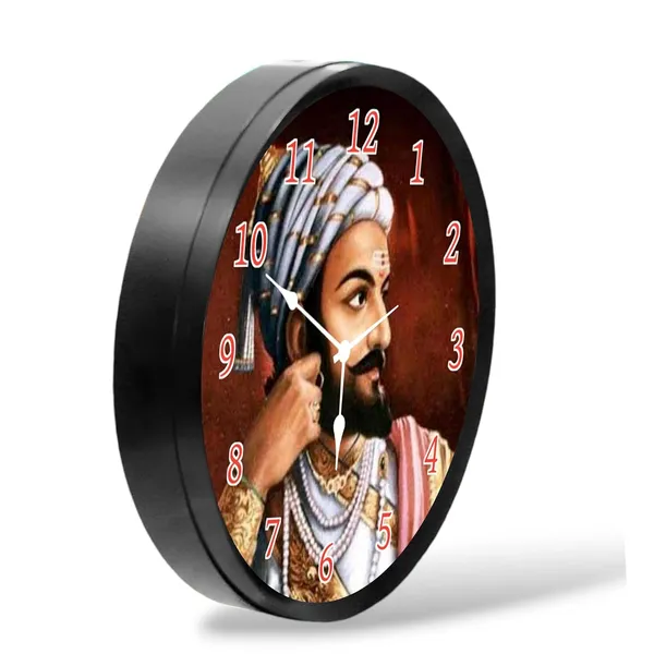 Multicolour_Chhatrapati_Shivaji_Maharaj_New_Abs_Plastic_Wall_Clock_With_Glass_In_Front_28_X_28_X_6_Cm