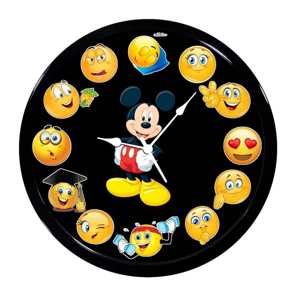 Multicolour_Emoji_Mickey_New_Abs_Plastic_Wall_Clock_With_Glass_In_Front_28_X_28_X_6_Cm