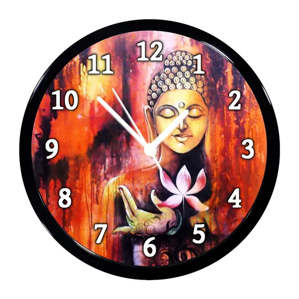 Multicolour_Lotus_Gautama_Ji_Abs_Plastic_Wall_Clock_Diwali_Gifts_With_Glass_In_Front_28_X_28_X_6_Cm