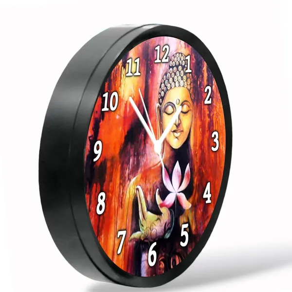 Multicolour_Lotus_Gautama_Ji_Abs_Plastic_Wall_Clock_Diwali_Gifts_With_Glass_In_Front_28_X_28_X_6_Cm