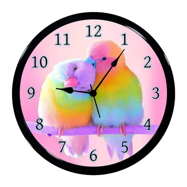 Multicolour_Love_Birds_Abs_Plastic_Wall_Clock_With_Glass_In_Front_28_X_28_X_6_Cm