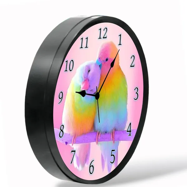 Multicolour_Love_Birds_Abs_Plastic_Wall_Clock_With_Glass_In_Front_28_X_28_X_6_Cm