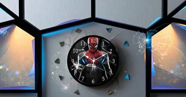Multicolour_Spiderman_Update_Abs_Plastic_Wall_Clock_With_Glass_In_Front..._Awesome_Quality