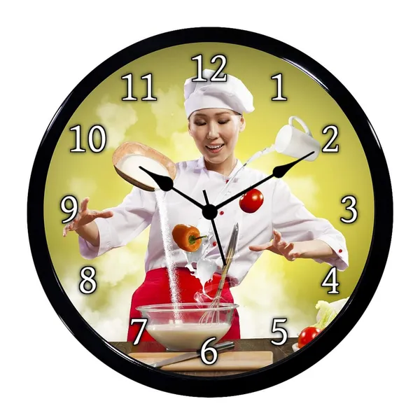 Multicolour_Women_Cook_Chef_Abs_Plastic_Wall_Clock_With_Glass_In_Front_28_X_28_X_6_Cm
