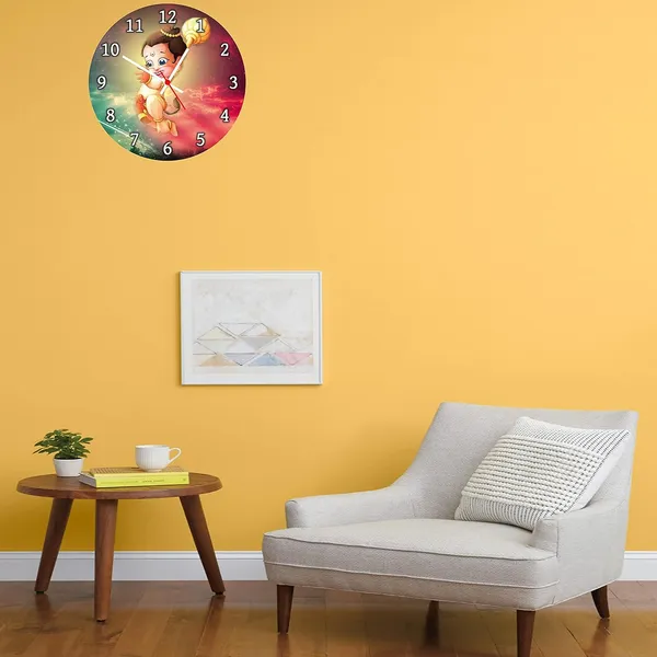 Multicolour_Bal_Hanuman_Round_Mdf_Wooden_Wall_Clock_Without_Glass_(28_Cm_X_28_Cm_X_1.5_Cm)