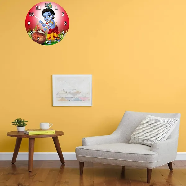 Multicolour_Bal_Krishna_Round_Mdf_Wooden_Wall_Clock_Without_Glass_(28_Cm_X_28_Cm_X_1.5_Cm)