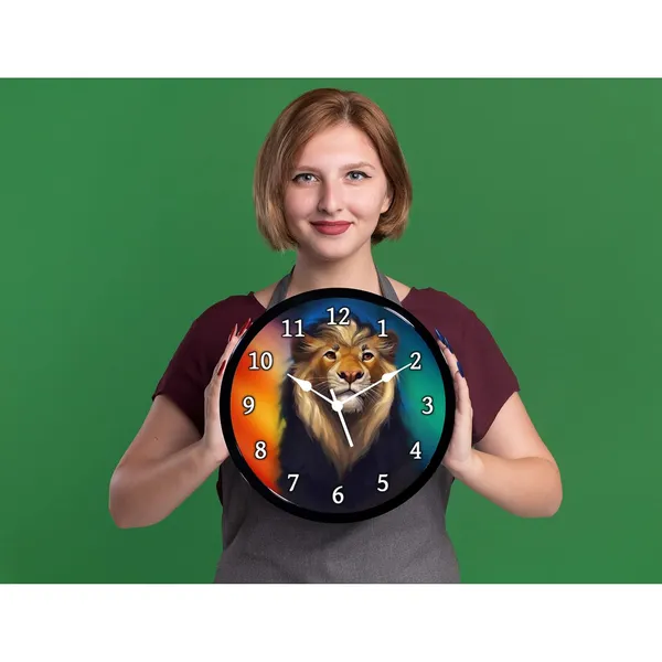 Multicolour_Lion_2_New_Abs_Plastic_Wall_Clock_With_Glass_In_Front