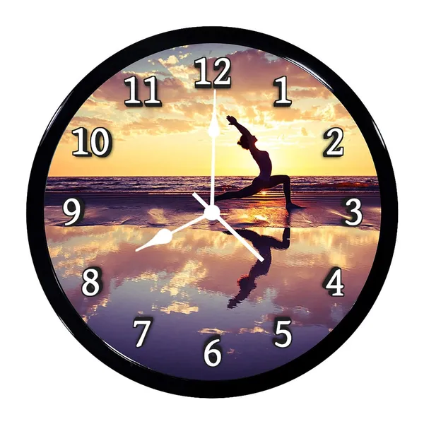 Multicolour_Morning_Yoga_2_New_Abs_Plastic_Wall_Clock_With_Glass_In_Front