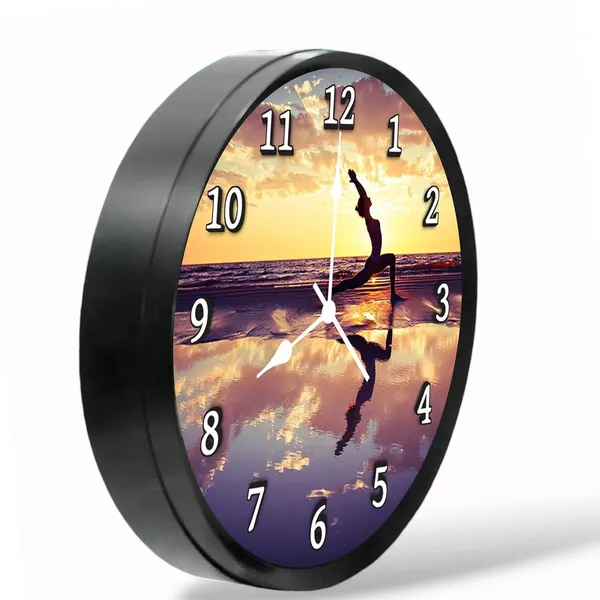 Multicolour_Morning_Yoga_2_New_Abs_Plastic_Wall_Clock_With_Glass_In_Front