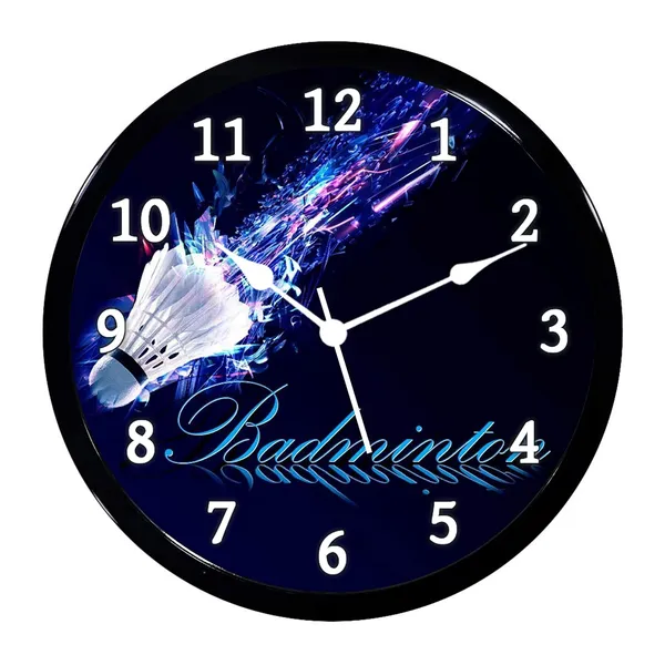 Multicolour_Badminton_2_Abs_Plastic_Wall_Clock_With_Glass_In_Front
