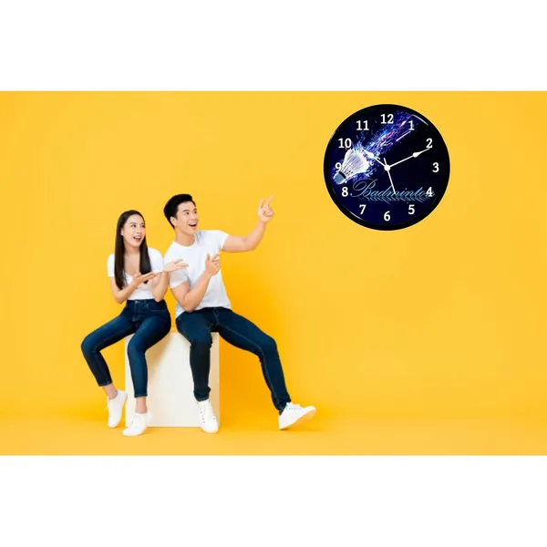 Multicolour_Badminton_2_Abs_Plastic_Wall_Clock_With_Glass_In_Front