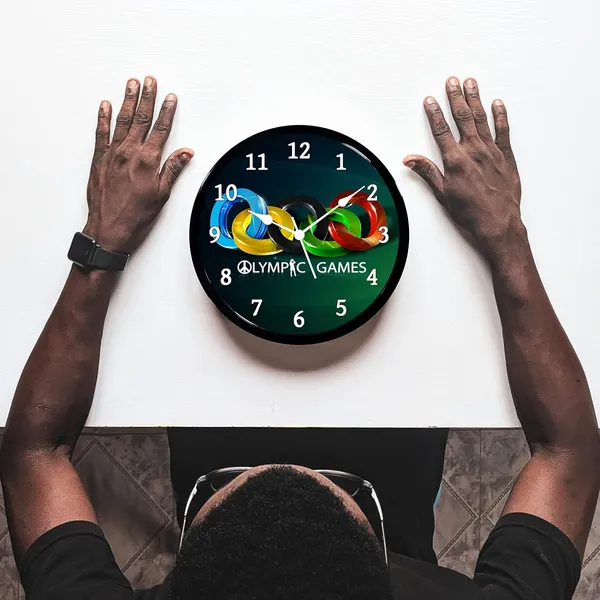 Multicolour_Olympick..Games_Abs_Plastic_Wall_Clock_With_Glass_In_Front_28_X_28_X_6_Cm