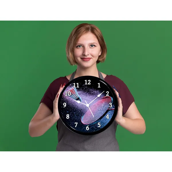 Multicolour_Badminton_Abs_Plastic_Wall_Clock_With_Glass_In_Front_28_X_28_X_6_Cm