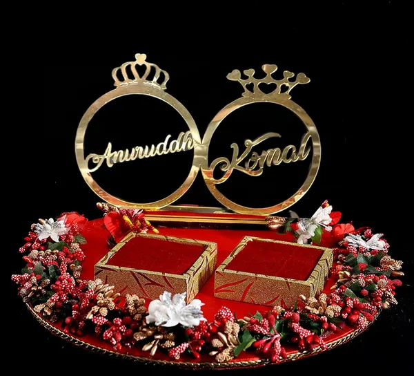 Multicolour_The_Bridegroom_Engagement_Ring_Platter,_Acrylic_Name,_Decorative_Tray_10_Inch,_Gold