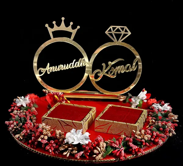 Multicolour_The_Bridegroom_Engagement_Ring_Platter,_Acrylic_Name,_Decorative_Tray_10_Inch,_Gold