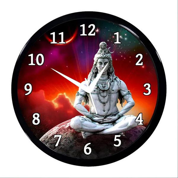 Multicolour_Shiv_Ji_02_Abs_Plastic_Wall_Clock_With_Glass_In_Front