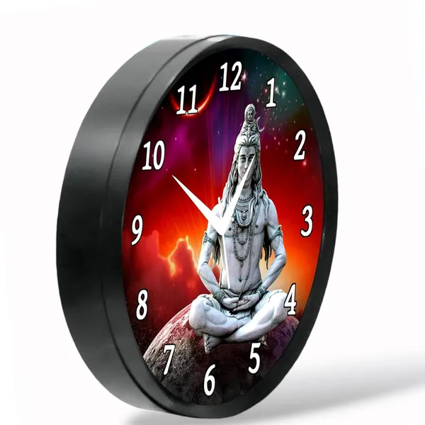 Multicolour_Shiv_Ji_02_Abs_Plastic_Wall_Clock_With_Glass_In_Front