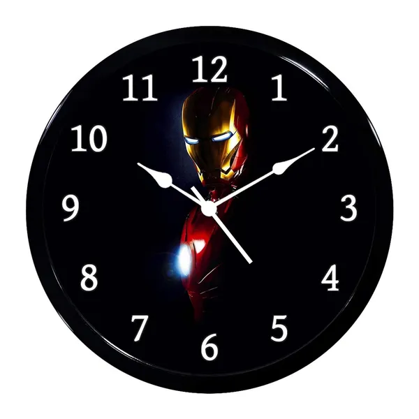 Multicolour_Ironman_3_New_New_Abs_Plastic_Wall_Clock_With_Glass_In_Front