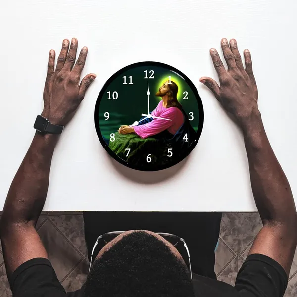 Multicolour_Jesus_Abs_Plastic_Wall_Clock_With_Glass_In_Front_Stylish_Modern