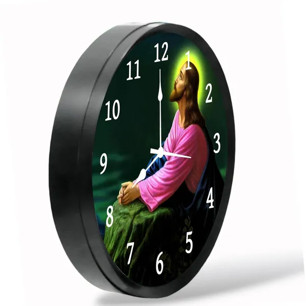 Multicolour_Jesus_Abs_Plastic_Wall_Clock_With_Glass_In_Front_Stylish_Modern