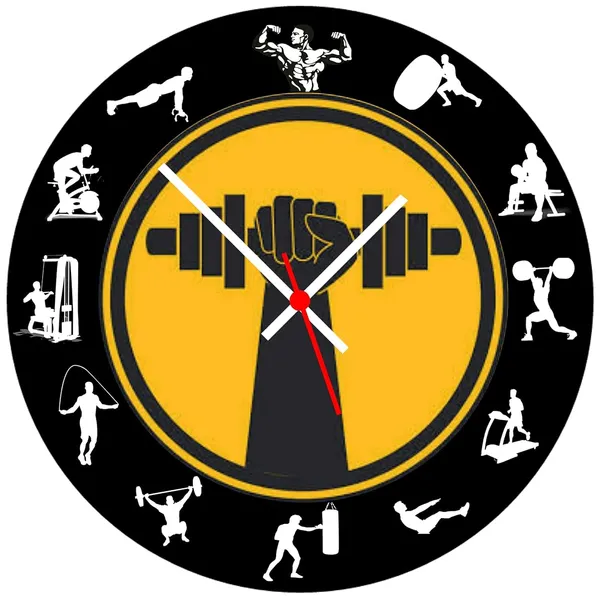 Multicolour_Gym_Round_Mdf_Wooden_Wall_Clock_Without_Glass_(28_Cm_X_28_Cm_X_1.5_Cm)_Modern_Look_Clock