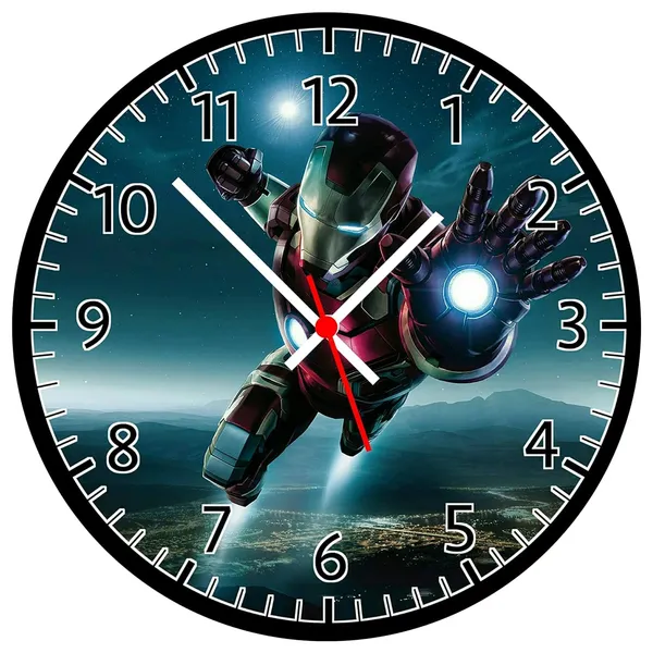 Multicolour_Iron_Man_Round_Mdf_Wooden_Wall_Clock_Without_Glass_(28_Cm_X_28_Cm_X_1.5_Cm)._Modern_Look_Clock..