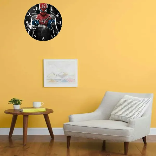Multicolour_Spiderman_Round_Mdf_Wooden_Wall_Clock_Without_Glass_(28_Cm_X_28_Cm_X_1.5_Cm)_Modern_Look_Clock