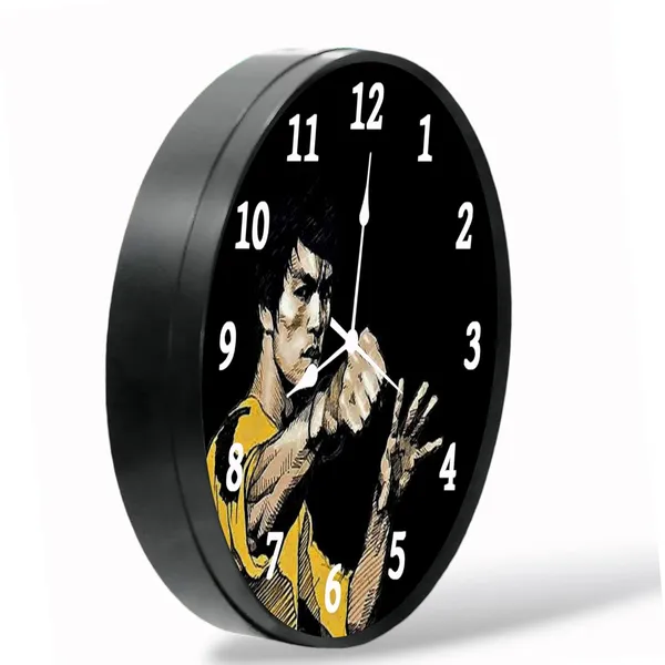 Multicolour_Bruce_Lee_Abs_Plastic_Wall_Clock_With_Glass_In_Front_28_X_28_X_6_Cm.._Modern_Look_Clock