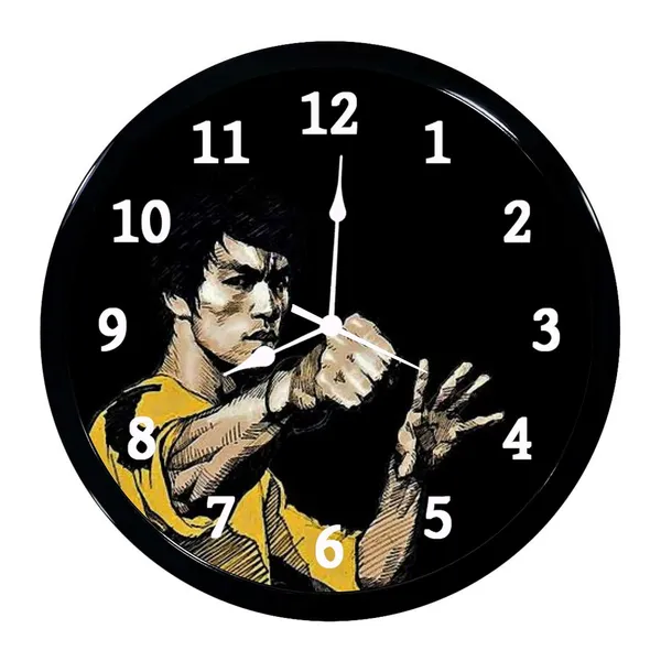 Multicolour_Bruce_Lee_Abs_Plastic_Wall_Clock_With_Glass_In_Front_28_X_28_X_6_Cm.._Modern_Look_Clock