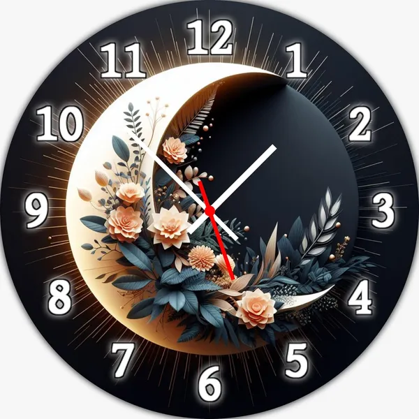 Multicolour_Moon_Designer_Mdf_Wooden_Wall_Clock_Without_Glass_(25.4_Cm_X_25.4_Cm_X_1.5_Cm)_Modern_Look_Clock