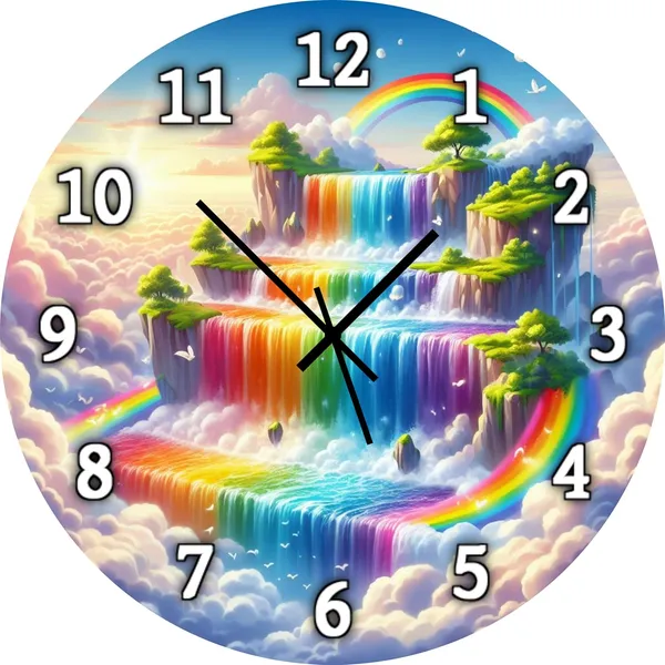 Multicolour_Rainbow_Mdf_Wooden_Wall_Clock_Without_Glass_(25.4_Cm_X_25.4_Cm_X_1.5_Cm)_Modern_Look_Clock_Dc_Quality